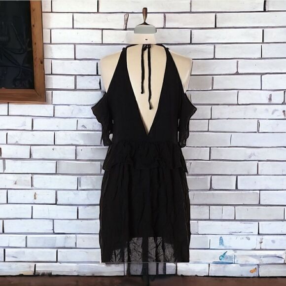 RP/4LF Black Ruffled Low Back Dress Size S - Picture 2 of 7